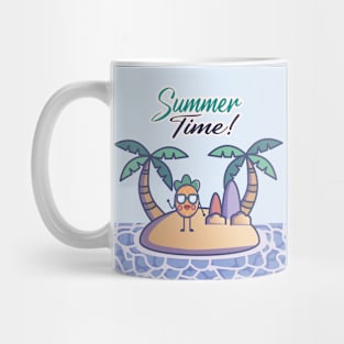 Mr. Pineapple at the Beach for Summer Time Doodle Mug